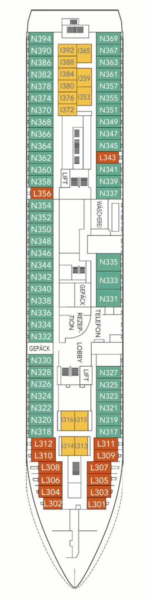 Deckplan Deck 3 – Nordnorge