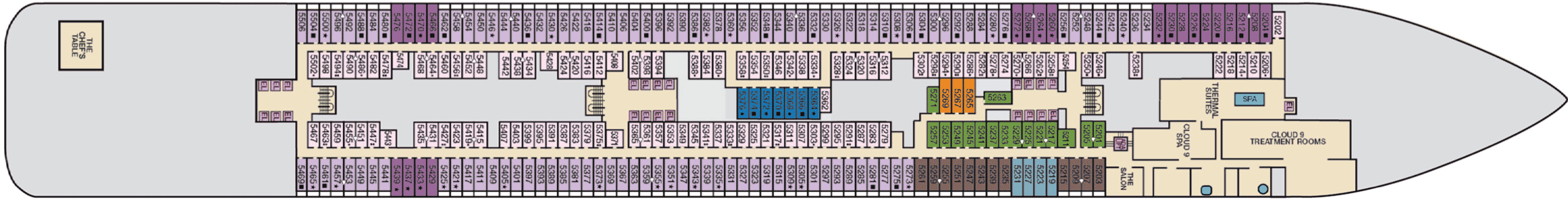 Deckplan Deck 5 – Mardi Gras