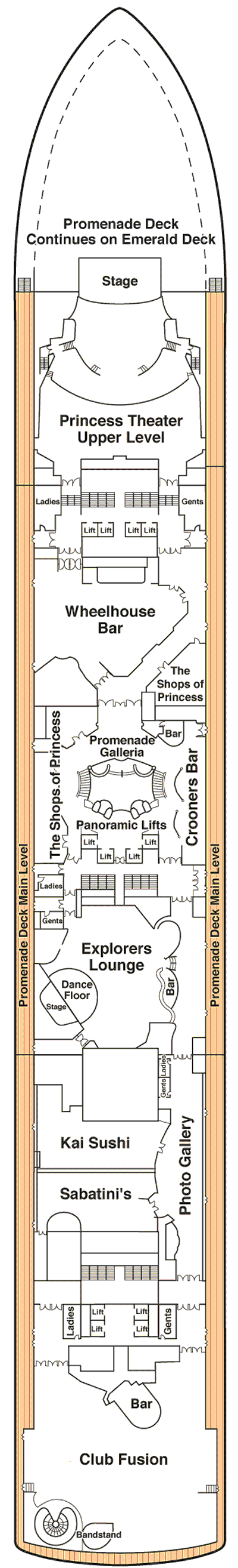Deckplan Deck 7 - Promenade – Diamond Princess