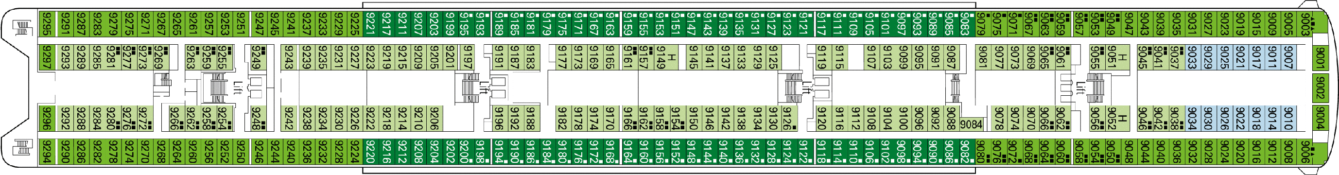 Deckplan Deck 9 - Tchaikovski – MSC Sinfonia