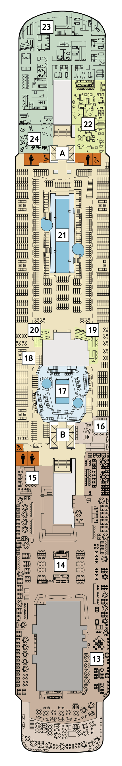 Deckplan Deck 12 - Aqua – Mein Schiff 2