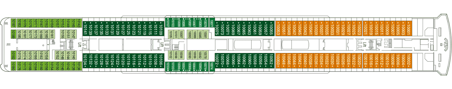 Deckplan Deck 10 - Bellini – MSC Lirica
