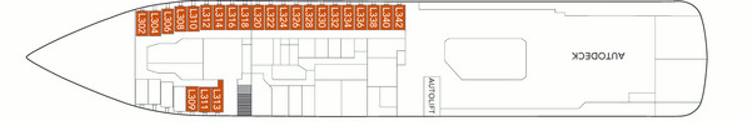 Deckplan Deck 1 – Midnatsol
