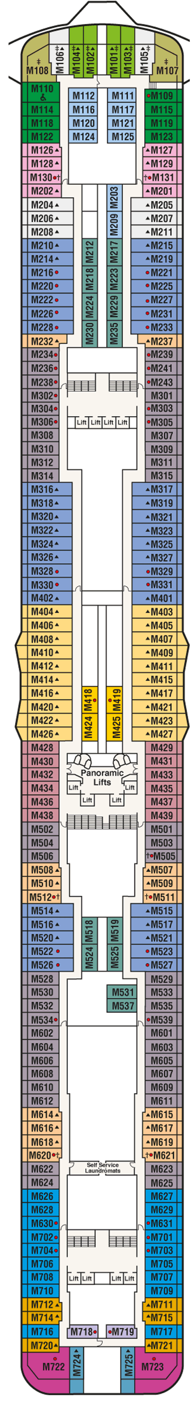 Deckplan Deck 15 Marina – Sky Princess