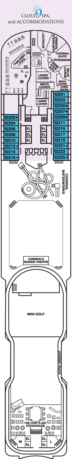 Deckplan Spa Deck – Carnival Dream