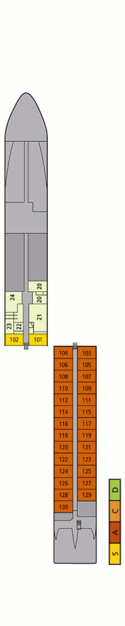 Deckplan Deck 1  – A-Rosa Luna