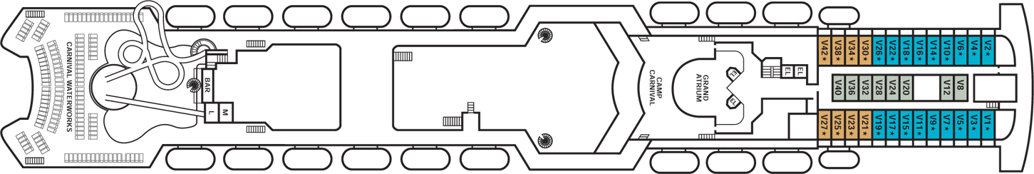 Deckplan Verandah Deck – Carnival Ecstasy