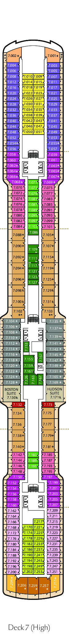Deckplan Deck 7 – Queen Anne