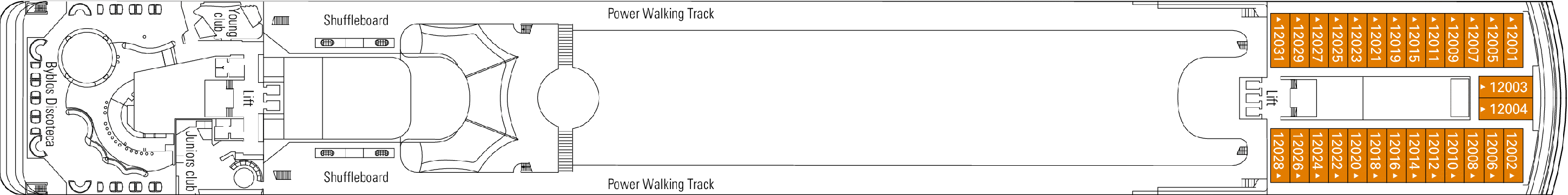 Deckplan Deck 12 - La Bohéme – MSC Opera