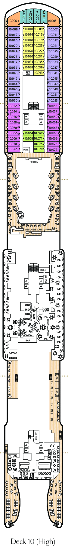Deckplan Deck 10 – Queen Anne