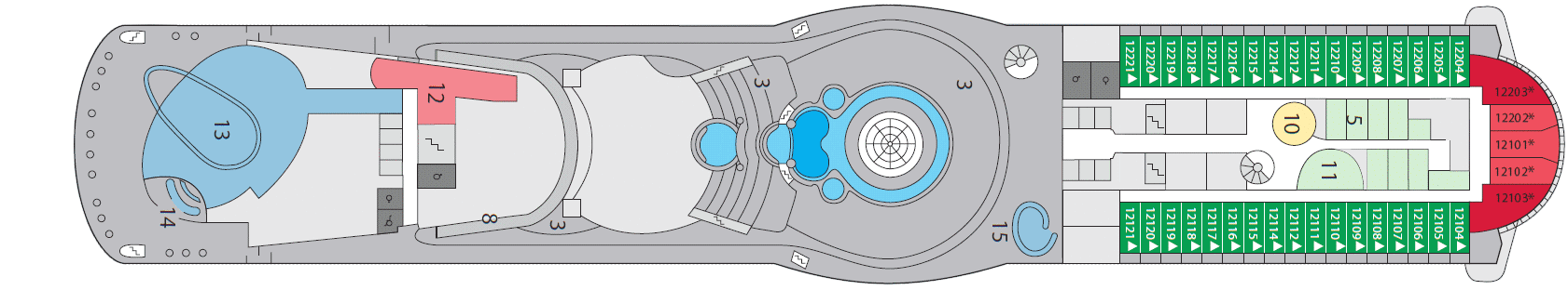 Deckplan Deck 12 – AIDAblu