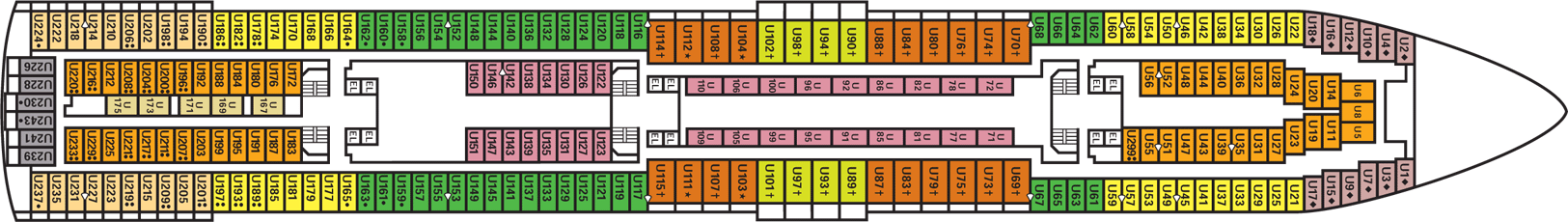 Deckplan Upper Deck – Carnival Ecstasy