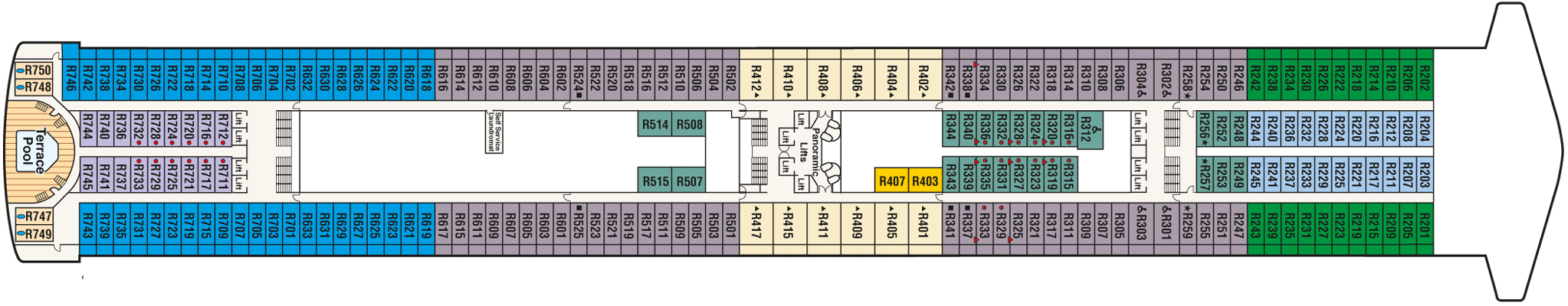 Deckplan Deck 14 - Riviera – Caribbean Princess