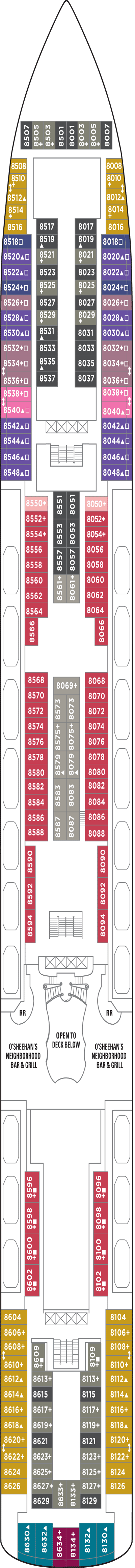 Deckplan Deck 08 – Norwegian Jade