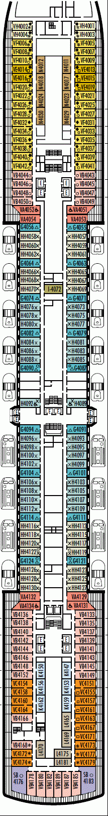 Deckplan Deck 4 - Upper Promenade Deck  – Seven Seas Explorer