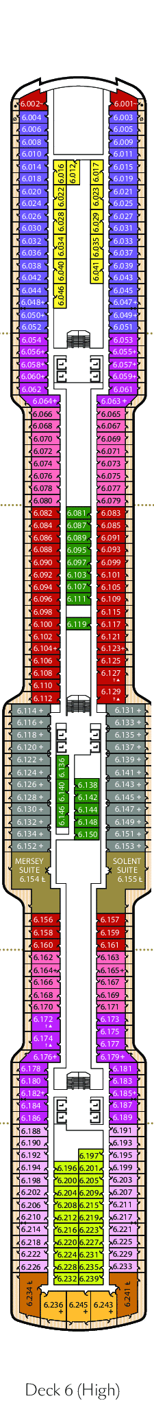 Deckplan Deck 6 – Queen Anne