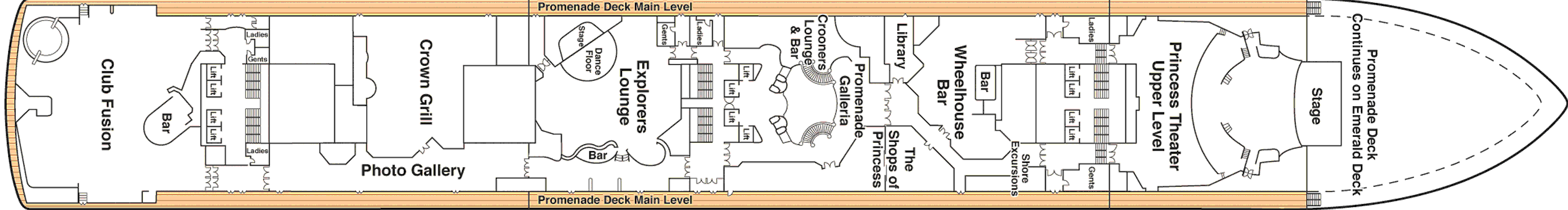 Deckplan Deck 7 Promenade – Emerald Princess