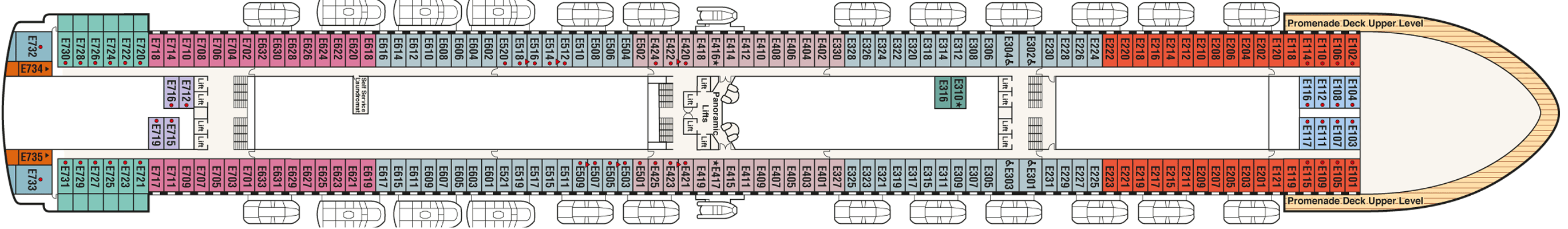 Deckplan Deck 8 - Emerald – Caribbean Princess