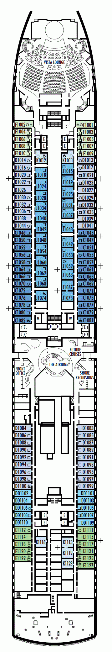 Deckplan Deck 1 - Main Deck – Oosterdam