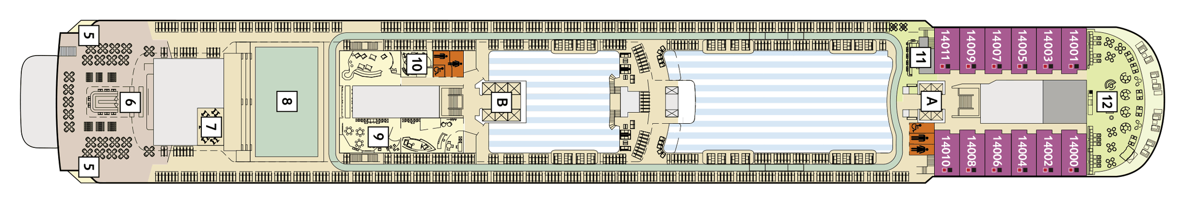 Deckplan Deck 14 Horizont – Mein Schiff 6