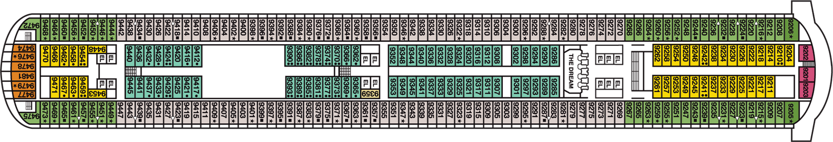 Deckplan Vista Deck – Carnival Dream
