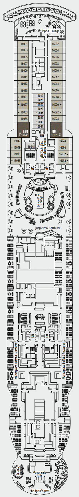 Deckplan 16  Bali – MSC Seascape