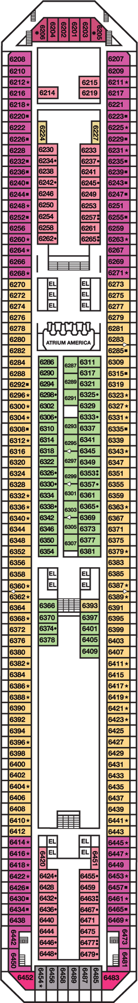 Deckplan Upper Deck – Carnival Valor