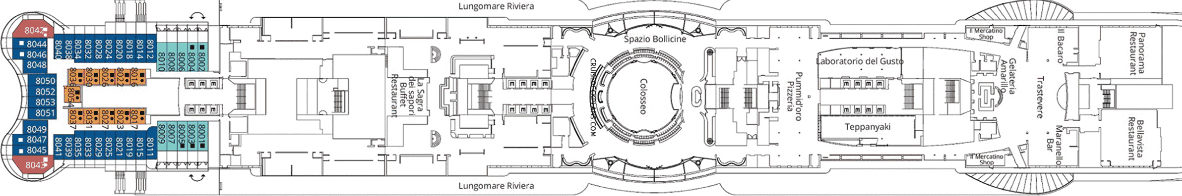 Deckplan Deck 18 – Costa Smeralda