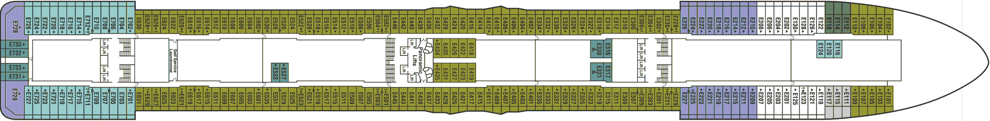 Deckplan Deck 8 Emerald – Majestic Princess