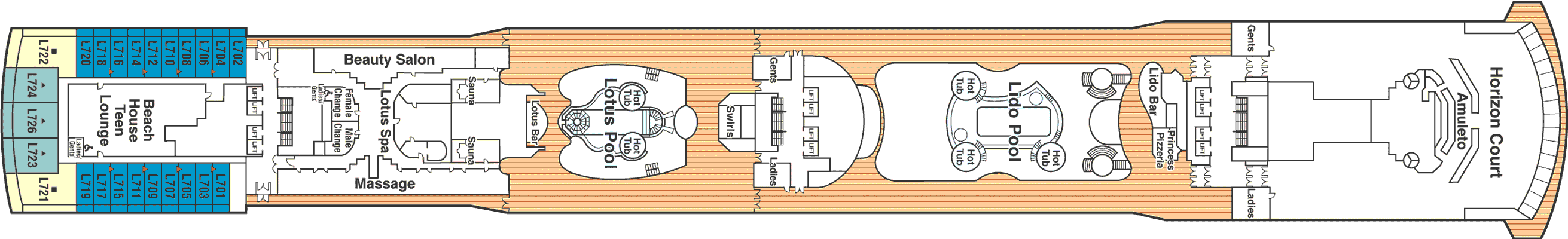 Deckplan Deck 14 Lido – Island Princess