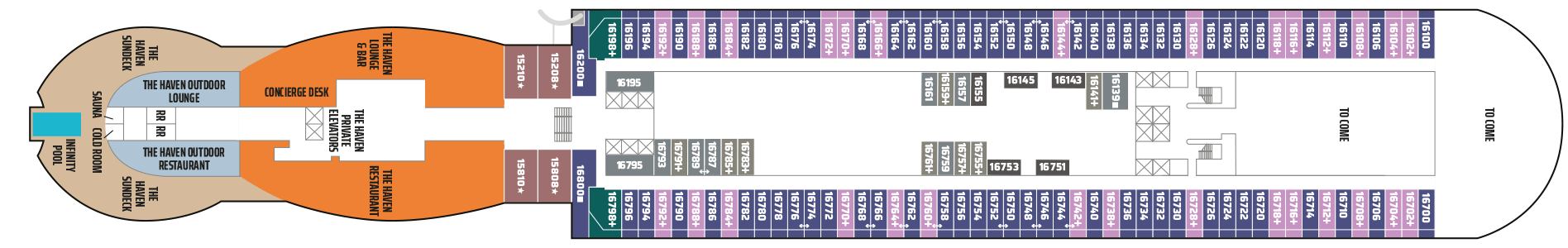 Deckplan Deck 16 – Norwegian Aqua