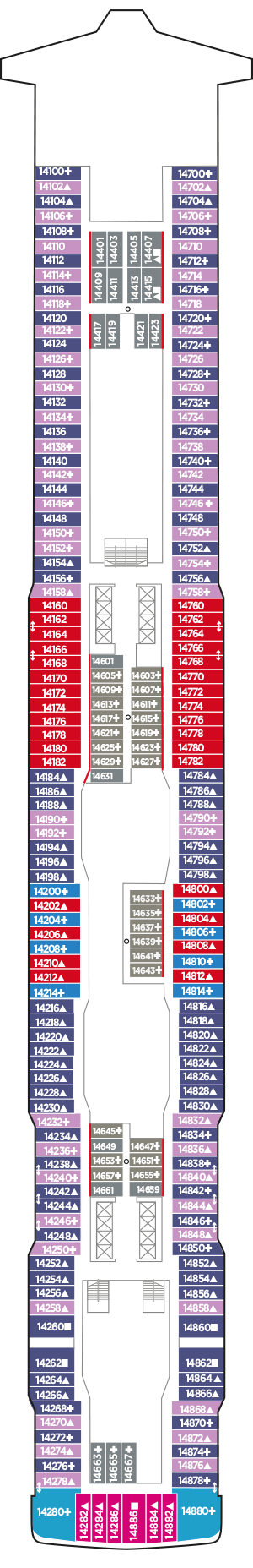 Deckplan Deck 14 – Norwegian Encore