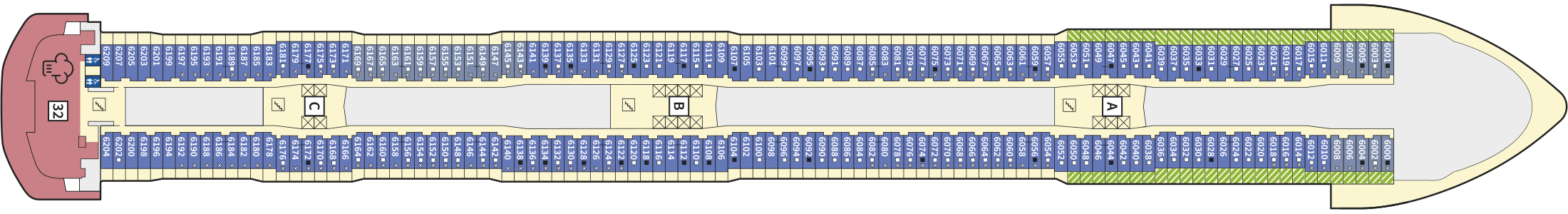 Deckplan Deck 6 – Mein Schiff Flow