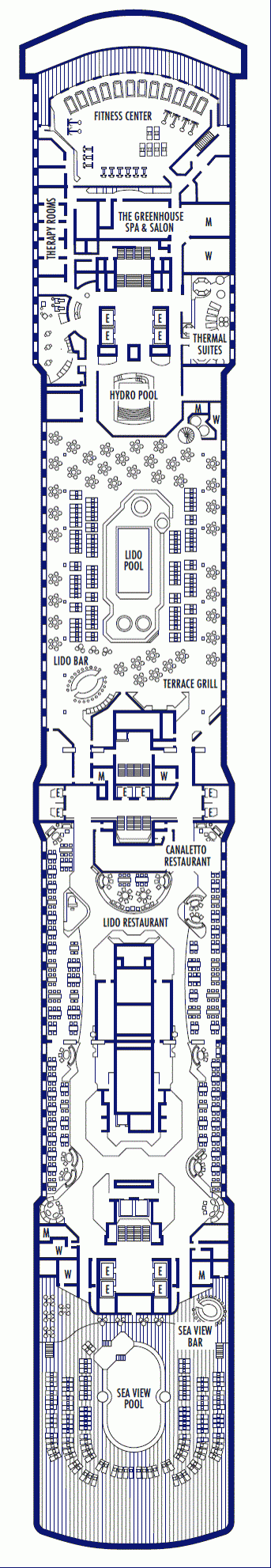 Deckplan Deck 9 - Lido Deck – Oosterdam
