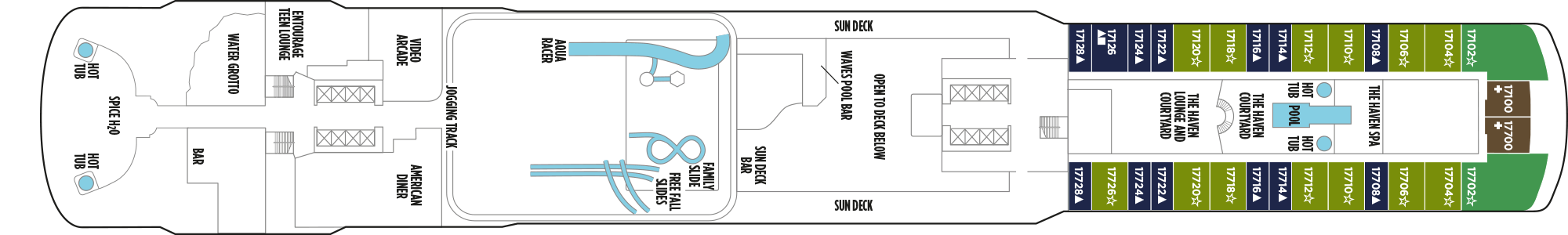 Deckplan Deck 17 – Norwegian Escape