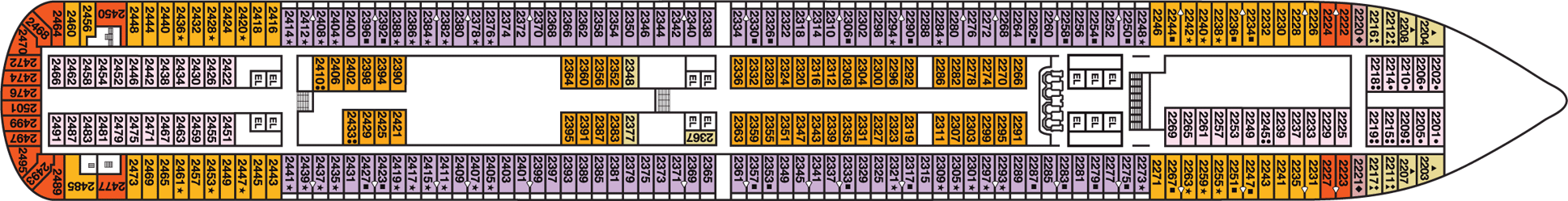 Deckplan Main Deck – Carnival Dream