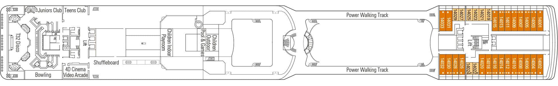 Deckplan Deck 14 - Positano – MSC Magnifica