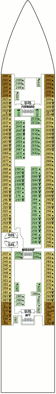 Deckplan Continental Deck – Celebrity Infinity  