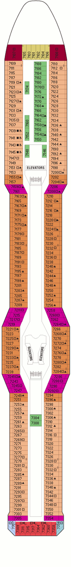 Deckplan Sunrise Deck – Celebrity Solstice  