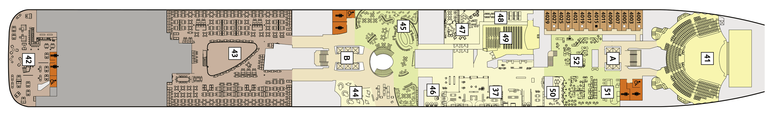 Deckplan Deck 4 - Seestern – Mein Schiff 2