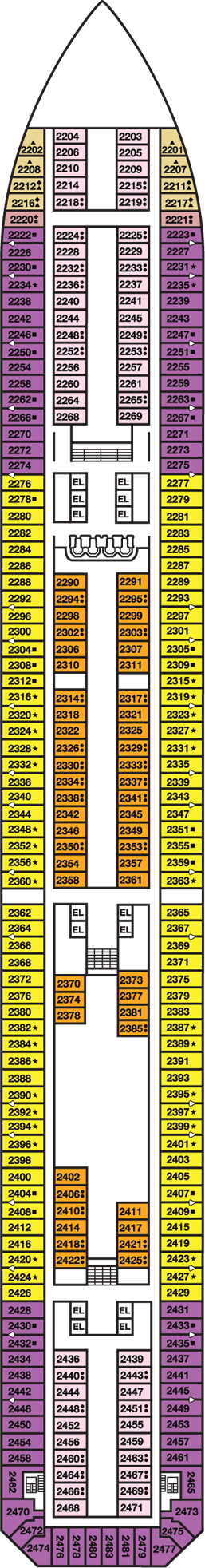 Deckplan Main Deck – Carnival Conquest