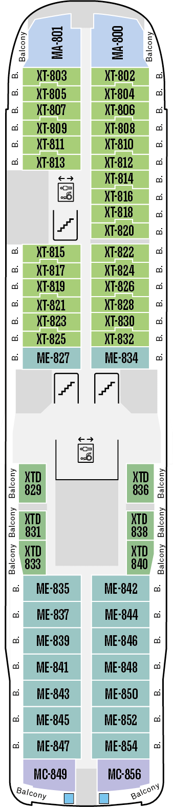 Deckplan Deck 8 – Fridtjof Nansen
