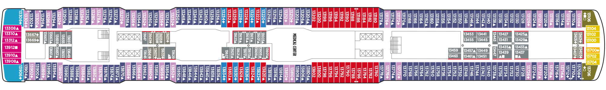 Deckplan Deck 13 – Norwegian Encore