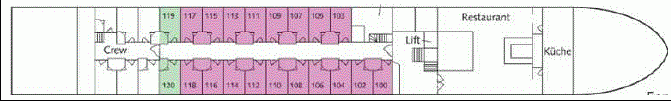Deckplan Eems- bzw. Hauptdeck – Sans Souci