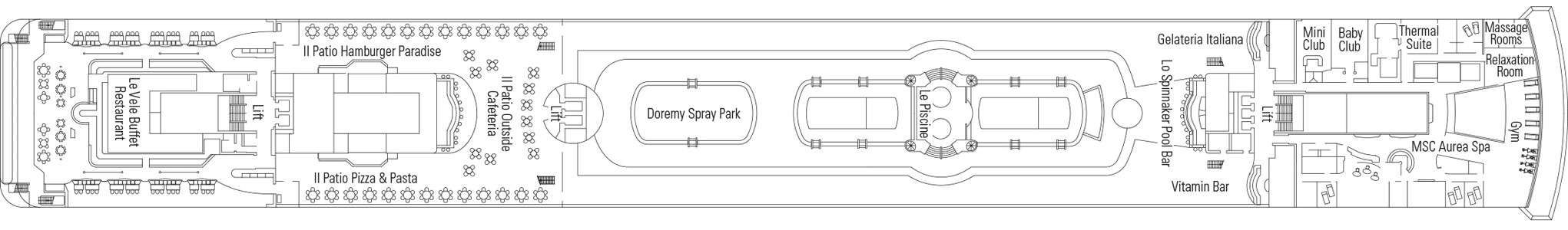 Deckplan Deck 11 - Tosca – MSC Opera