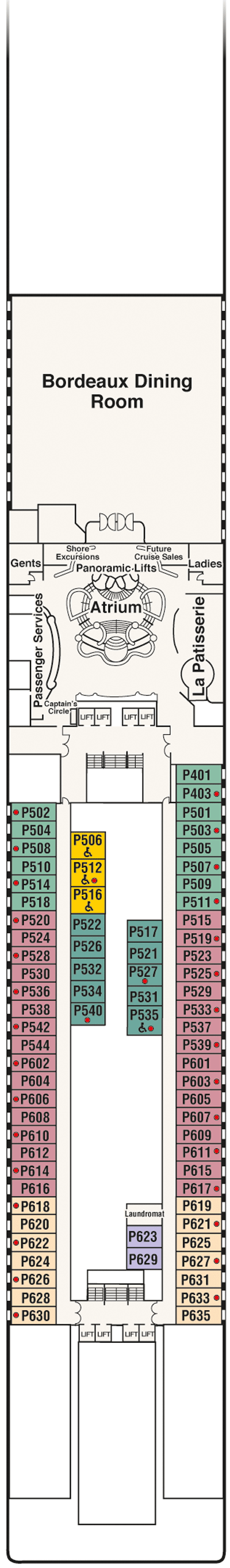 Deckplan Deck 5 - Plaza – Coral Princess