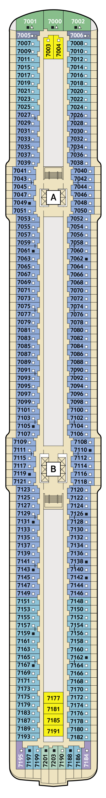 Deckplan Deck 7 Hanse – Mein Schiff 4