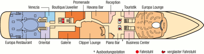 Deckplan Europa Deck – MS Europa