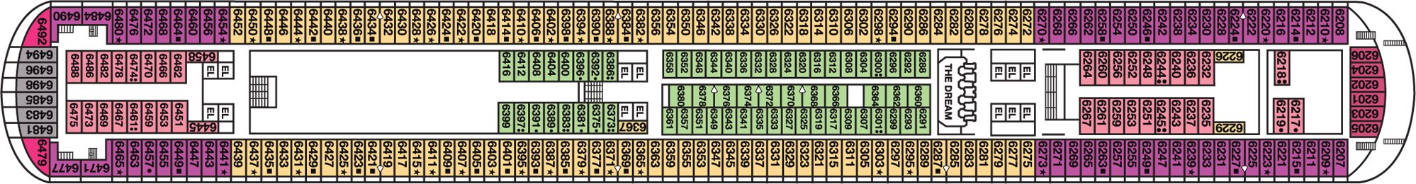 Deckplan Upper Deck – Carnival Dream