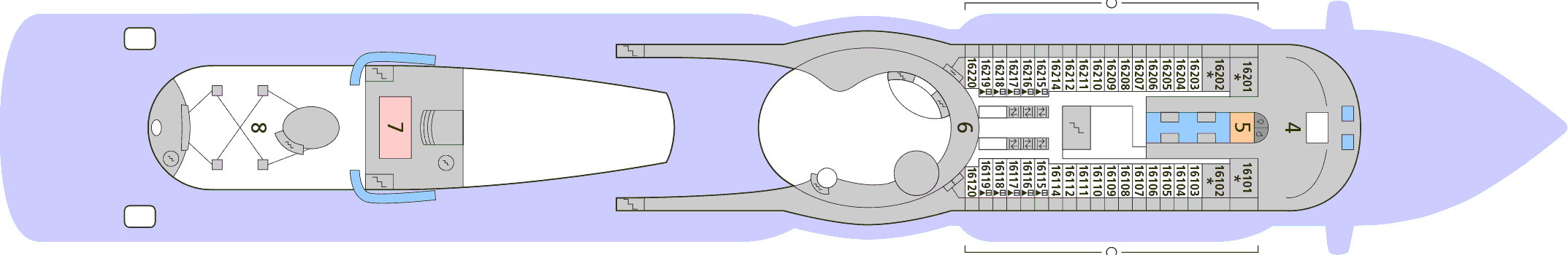 Deckplan Deck 16 – AIDAprima